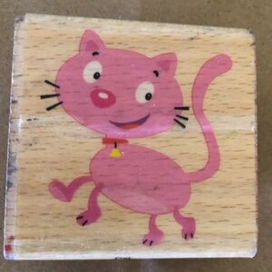 vtg kitty cat rubber stamp